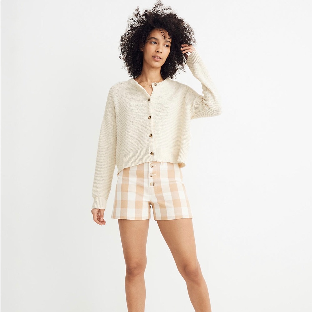 Madewell cropped Deville cardigan in cloud lining